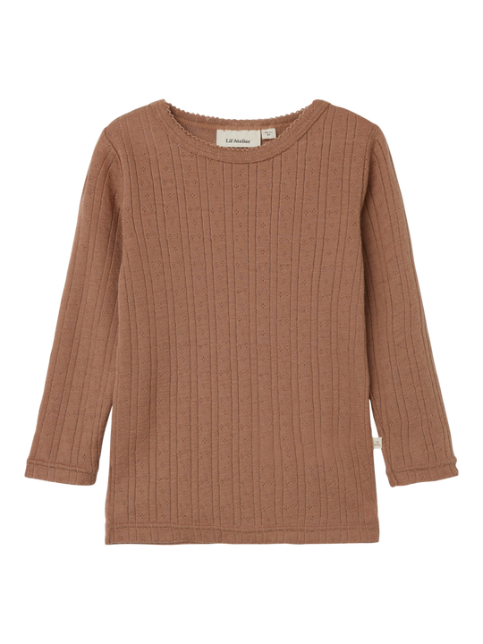 Lil' Atelier MINI NAIMA LS WOOL TOP - Beaver Fur