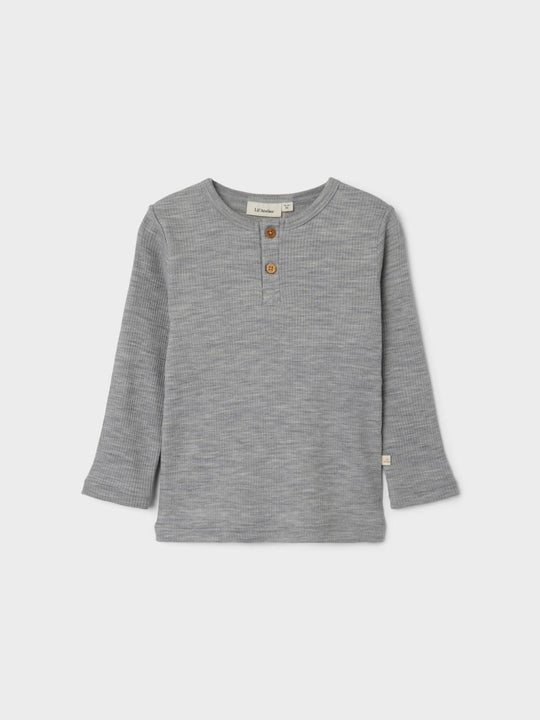 Lil' Atelier MINI FABLE LS WOOL TOP - Grey Melange