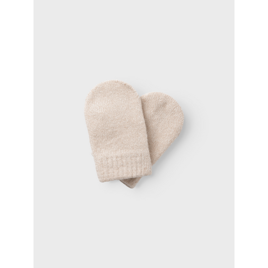 Lil' Atelier BABY GENE NIO KNIT MITTENS - Sandshell Melange