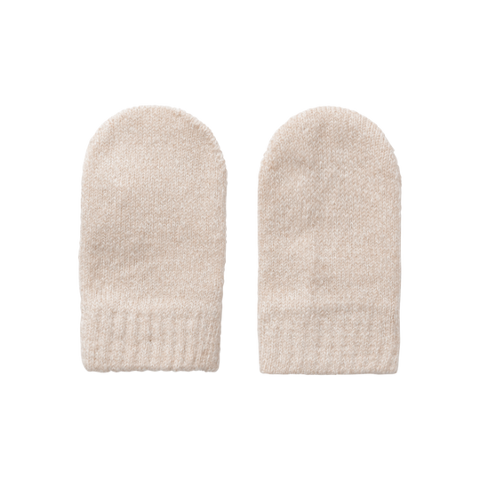 Lil' Atelier BABY GENE NIO KNIT MITTENS - Sandshell Melange