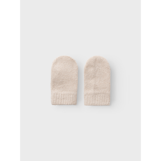 Lil' Atelier BABY GENE NIO KNIT MITTENS - Sandshell Melange