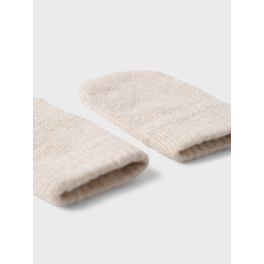 Lil' Atelier BABY GENE NIO KNIT MITTENS - Sandshell Melange