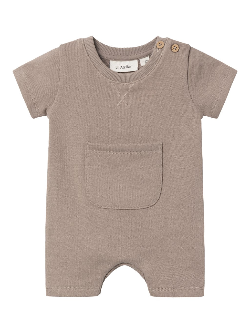 Lil' Atelier Baby JOBO SS LOOSE SWEAT SUIT - Mocha Meringue - Torgunns Barneklær AS