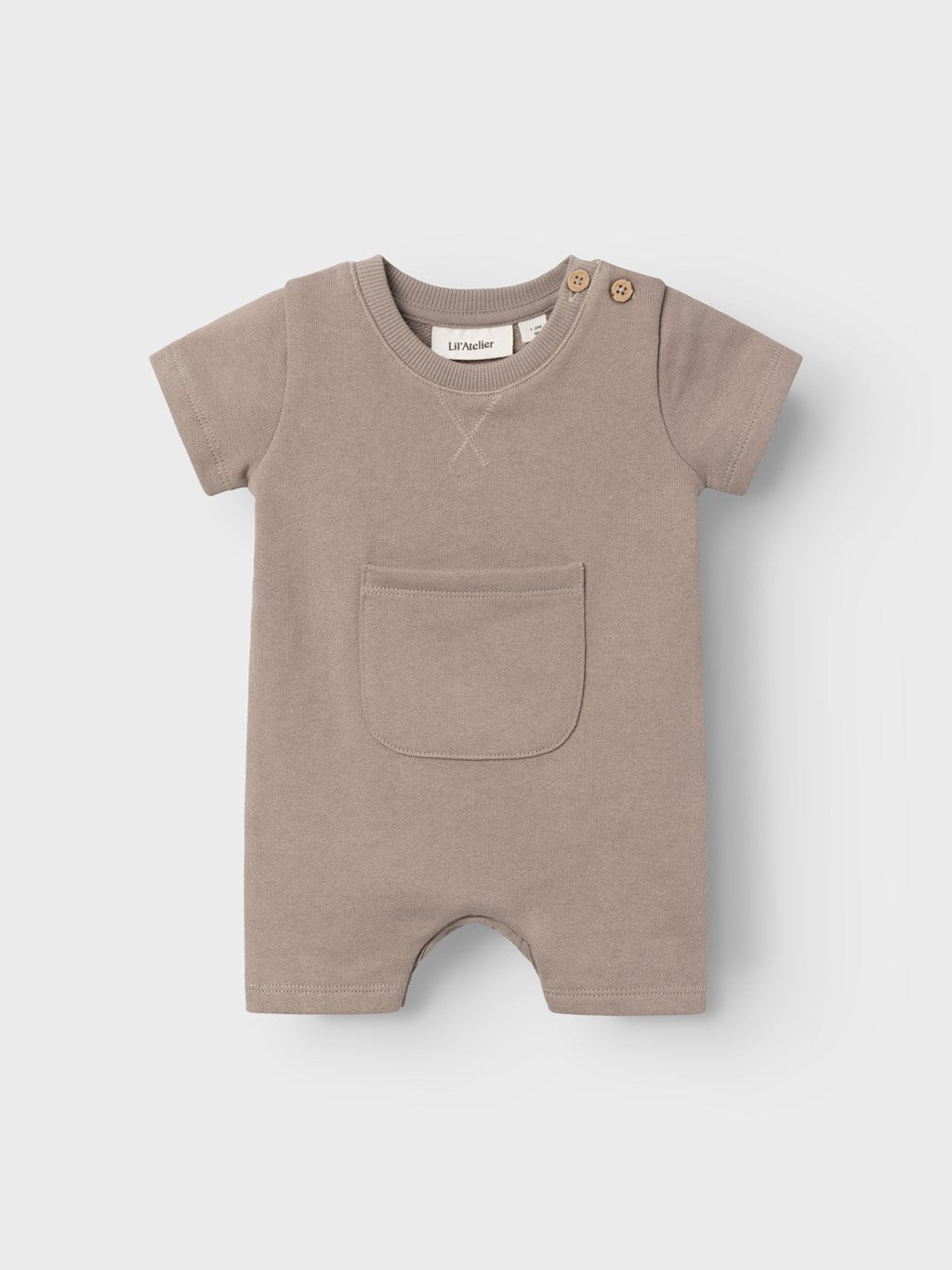 Lil' Atelier Baby JOBO SS LOOSE SWEAT SUIT - Mocha Meringue - Torgunns Barneklær AS