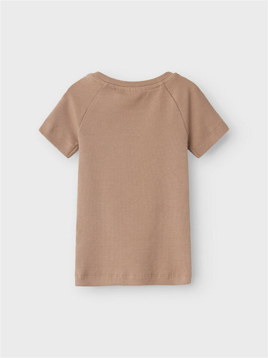 Lil' Atelier Mini GAGO KUB SS SLIM TOP - Mocha Meringue - Torgunns Barneklær AS