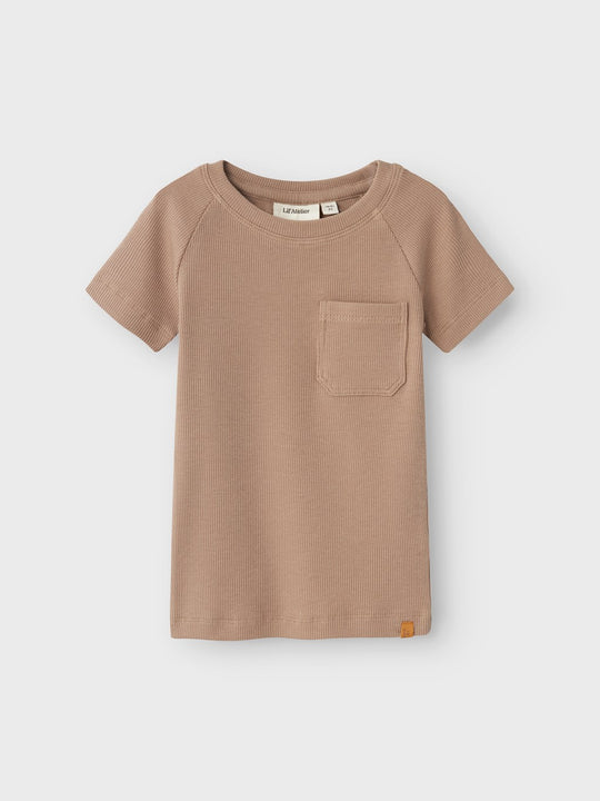 Lil' Atelier Mini GAGO KUB SS SLIM TOP - Mocha Meringue - Torgunns Barneklær AS