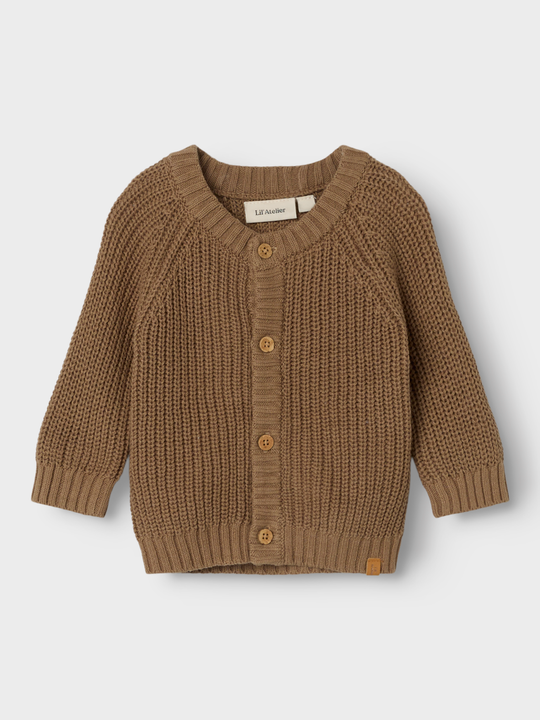 Lil' Atelier BABY EMLEN LS KNIT CARD NOOS - Sepia Tint