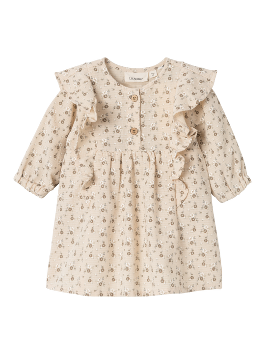 Lil' Atelier Baby LACY LS LOOSE BODY DRESS - Sheer Bliss