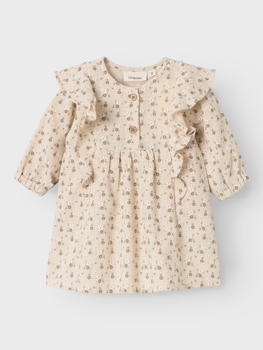 Lil' Atelier Baby LACY LS LOOSE BODY DRESS - Sheer Bliss