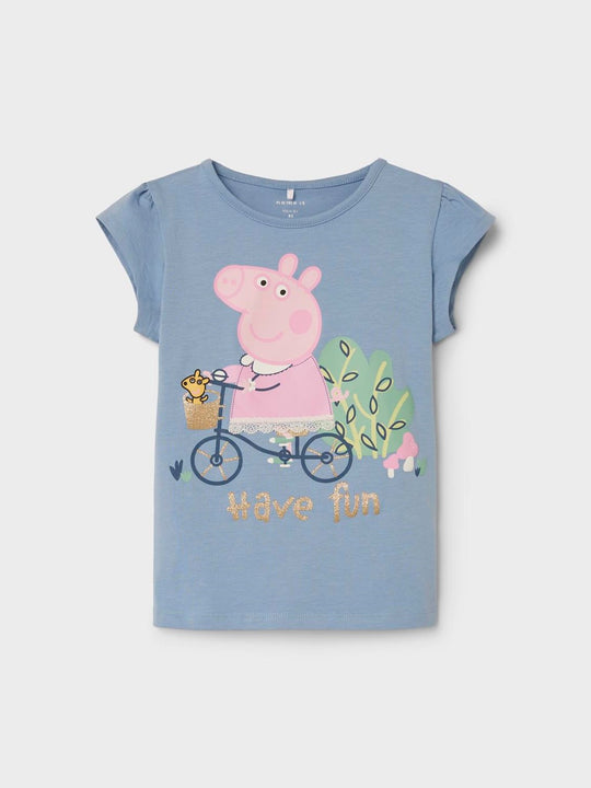 name it mini JASMINE PEPPA PIG SS TOP - Endless Sky - Torgunns Barneklær AS