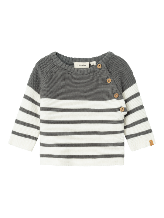 Lil' Atelier Baby KADIN LS WRAP KNIT - Pewter