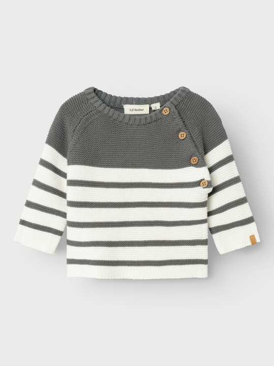 Lil' Atelier Baby KADIN LS WRAP KNIT - Pewter