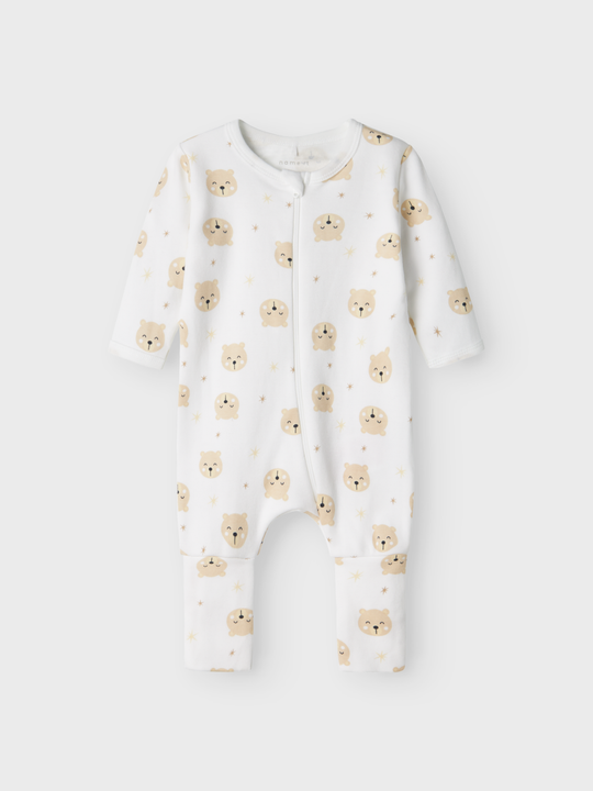 name it baby NIGHTSUIT 2P ZIP BEAR - Oxford Tan