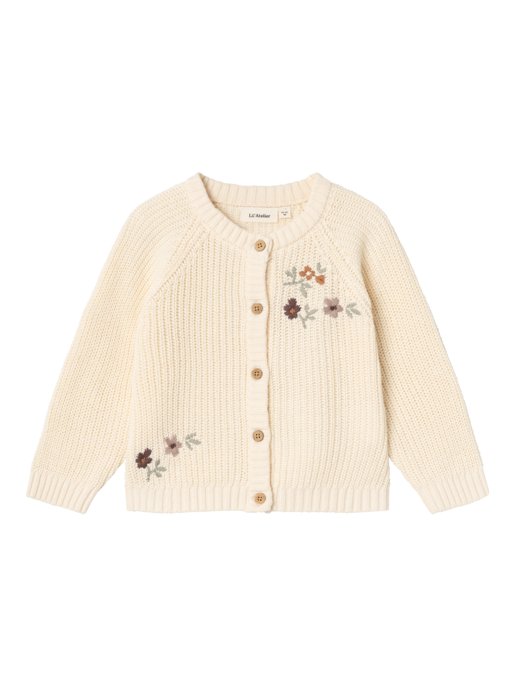 Lil' Atelier Mini EMLEN EMB LS KNIT CARDIGAN - Birch