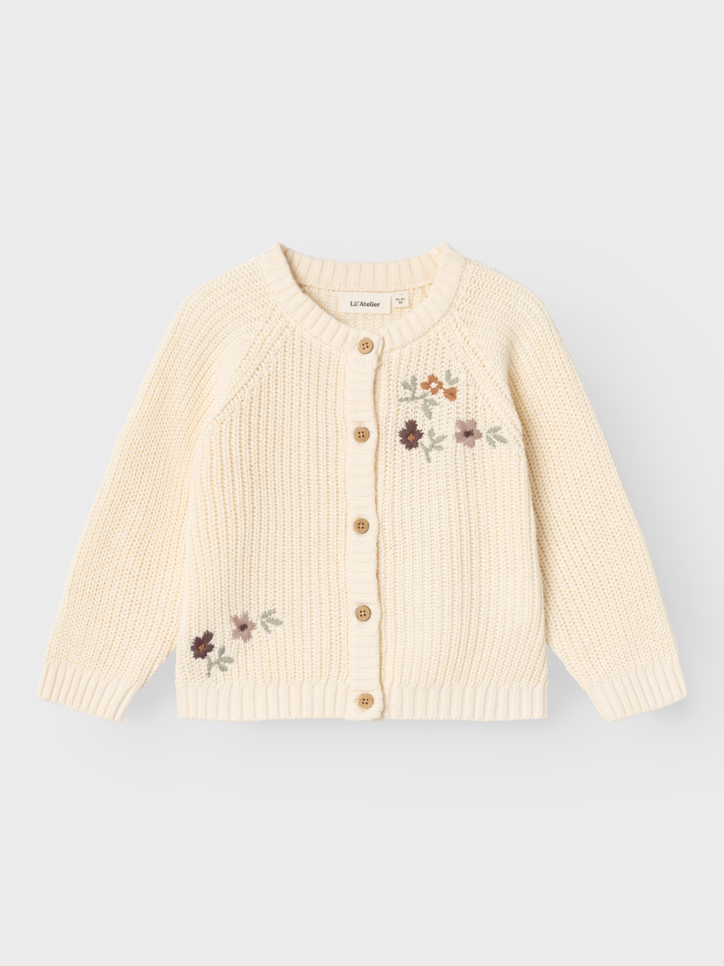 Lil' Atelier Mini EMLEN EMB LS KNIT CARDIGAN - Birch