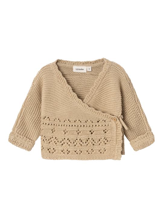 Lil' Atelier Baby OSANNA LS WRAP KNIT - Irish Cream