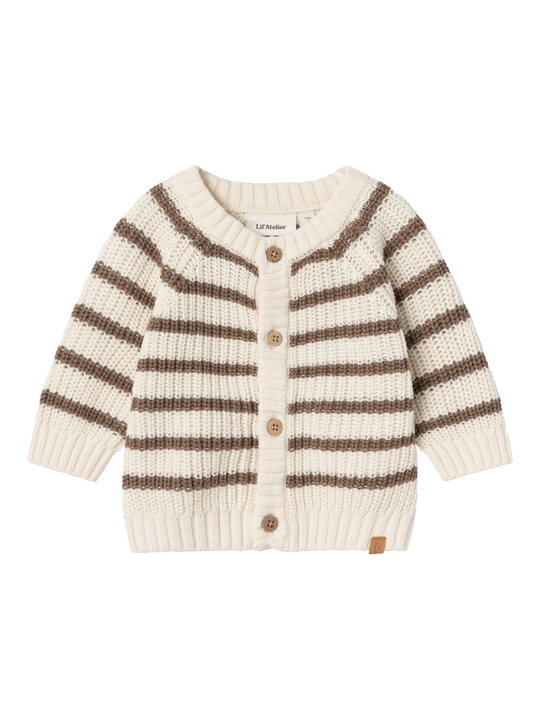 Lil' Atelier Baby EMLEN LS KNIT CARD STRIPE - Birch