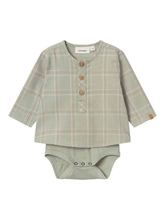 Lil' Atelier Baby ODO LS RLX BODY SHIRT - Seagrass