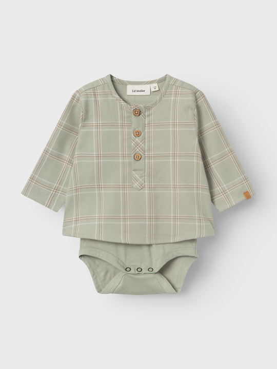 Lil' Atelier Baby ODO LS RLX BODY SHIRT - Seagrass