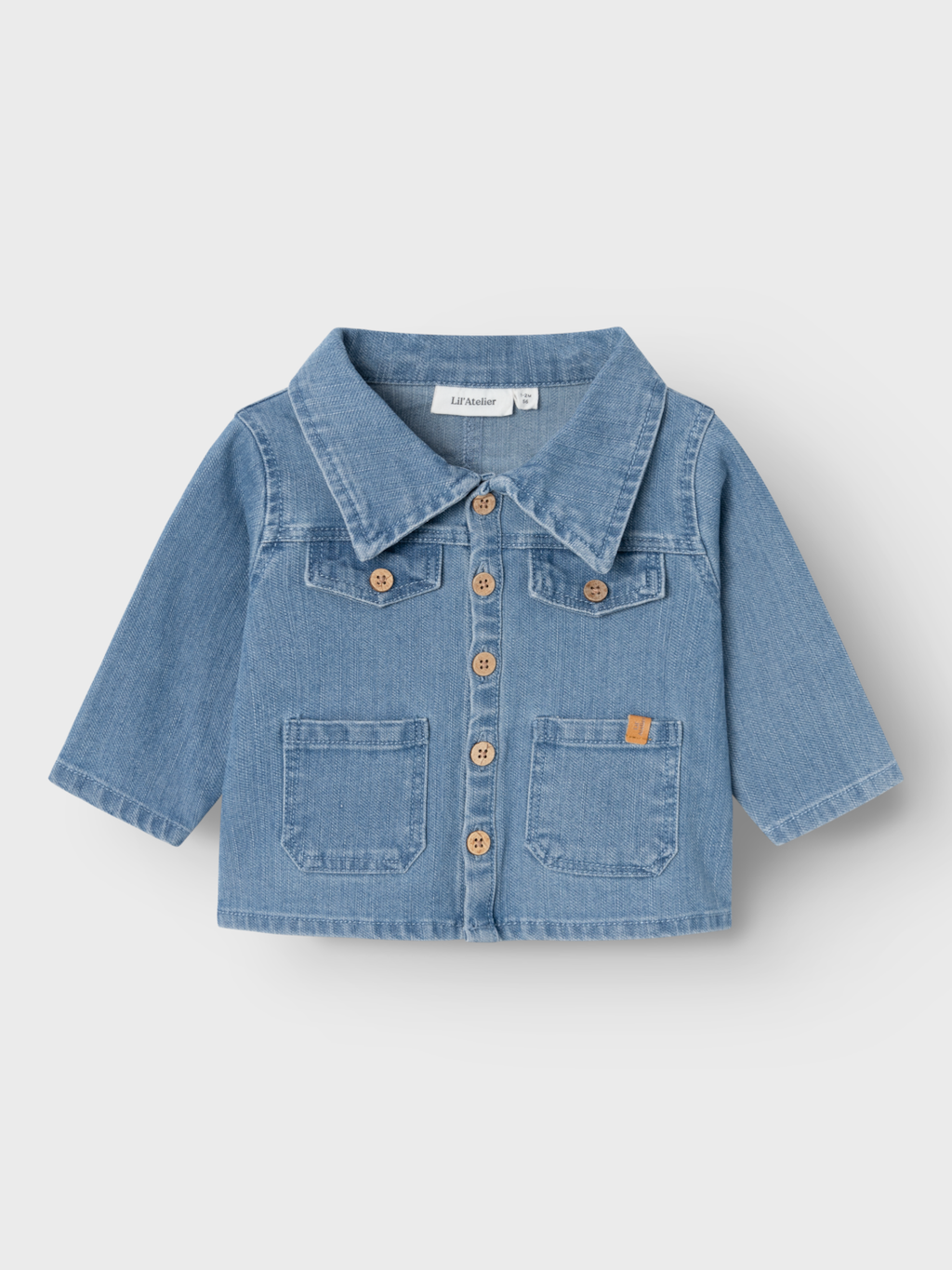 Lil' Atelier Baby OKAJA LS DENIM SHIRT - Medium Blue Denim