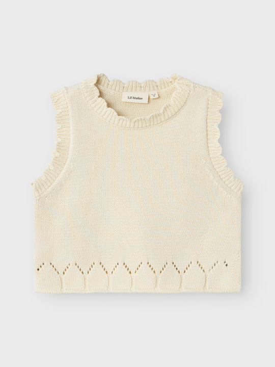 Lil' Atelier MINI RAMLA LOOSE SHORT KNIT VEST - Turtledove