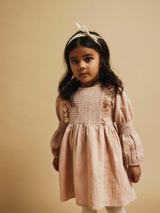 Lil' Atelier MINI ROSITA LS DRESS - Rugby Tan