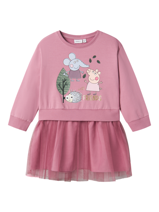 name it mini ORDI PEPPA PIG SWEAT DRESS - Mauve Orchid