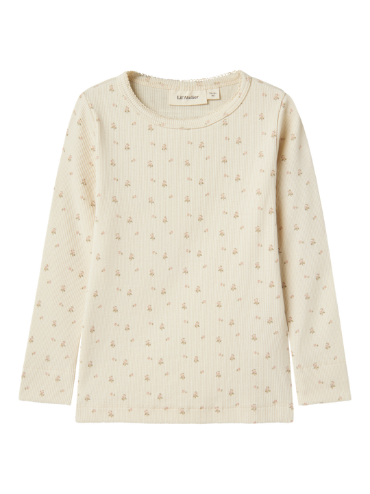 Lil' Atelier MINI GAGO LS SLIM TOP NOOS - Turtledove Flower