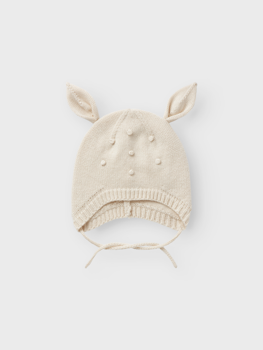 Lil' Atelier BABY GENE DEER KNIT HAT - Turtledove Melange