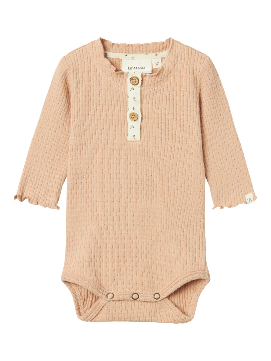 Lil' Atelier BABY REA LS SLIM BODY - Rugby Tan