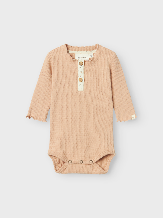 Lil' Atelier BABY REA LS SLIM BODY - Rugby Tan