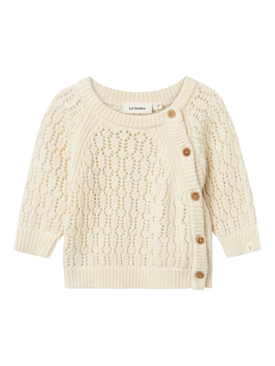 Lil' Atelier BABY RENESSA LS WRAP KNIT - Turtledove