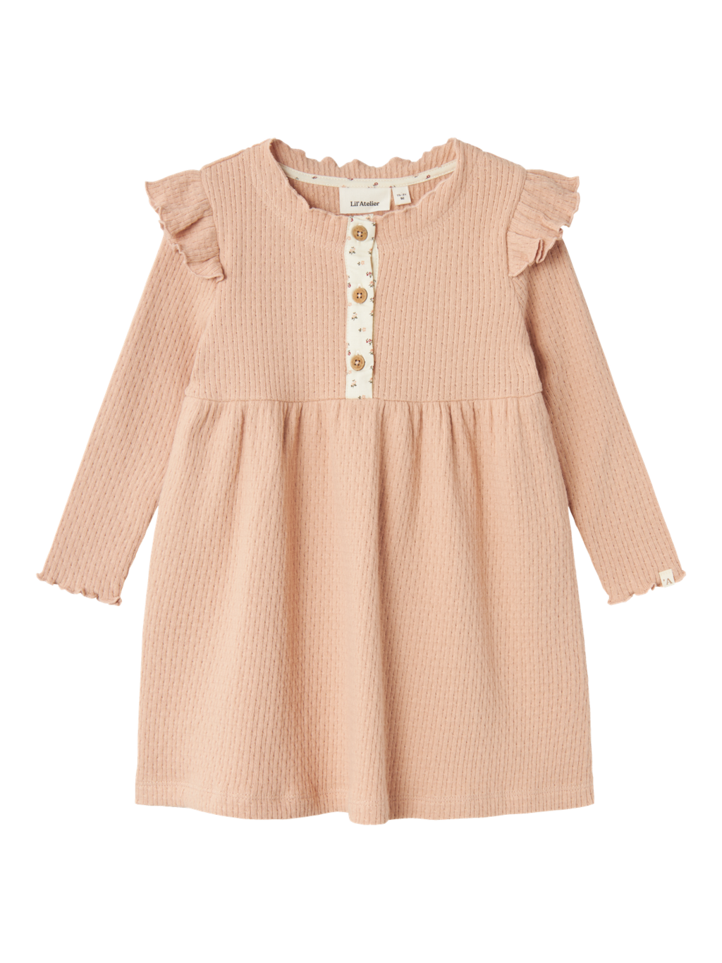 Lil' Atelier MINI REA LS DRESS - Rugby Tan