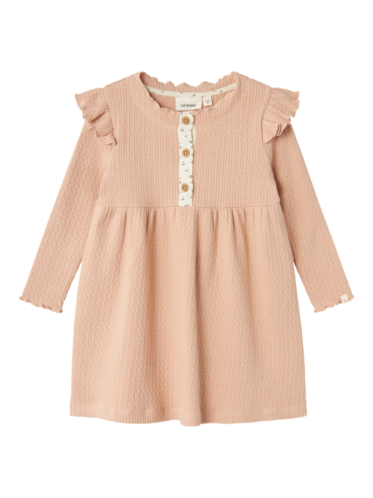 Lil' Atelier MINI REA LS DRESS - Rugby Tan