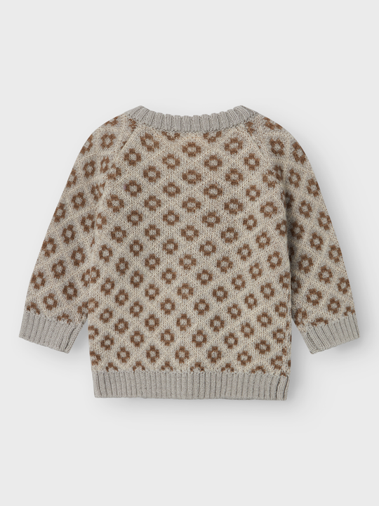 Lil' Atelier BABY EROGER LS KNIT CARD - Mirage Gray