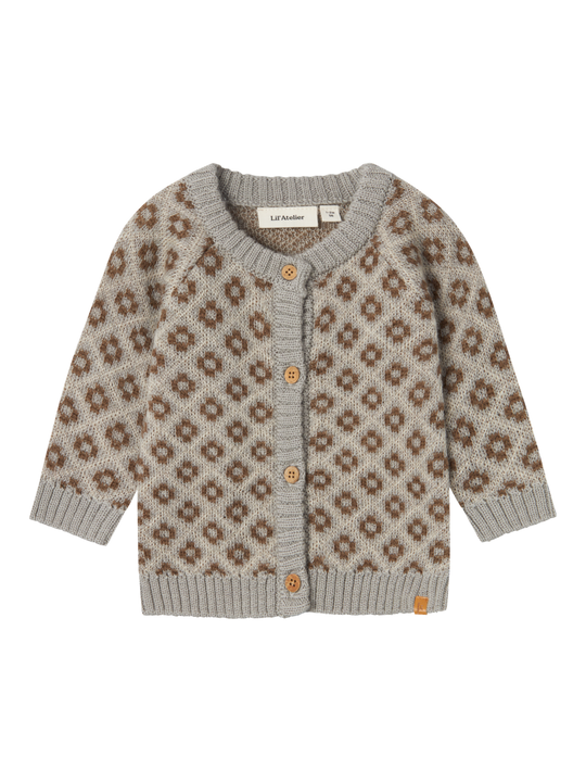 Lil' Atelier BABY EROGER LS KNIT CARD - Mirage Gray