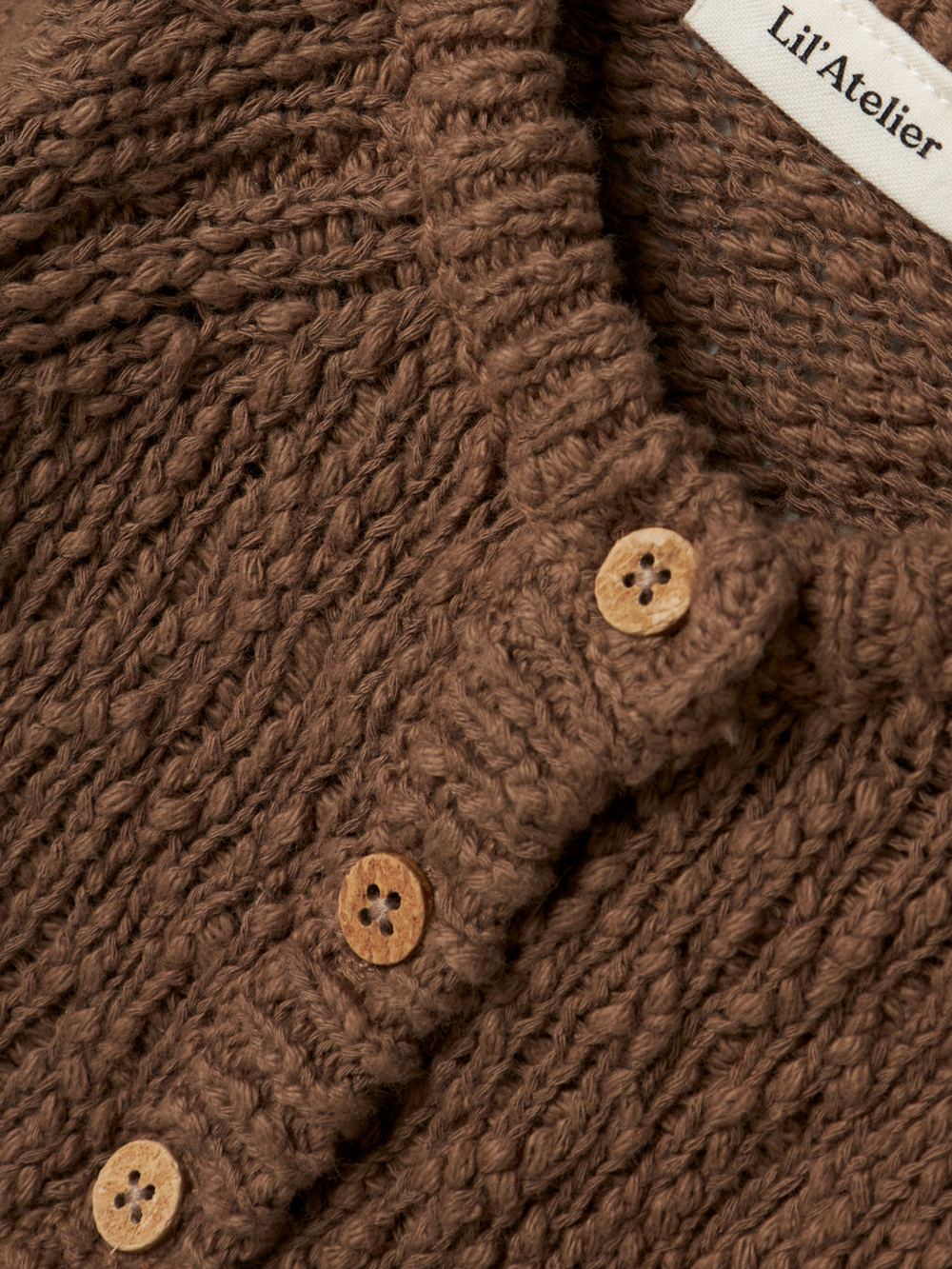 Lil' Atelier BABY SALLY LS KNIT CARDIGAN - Shitake