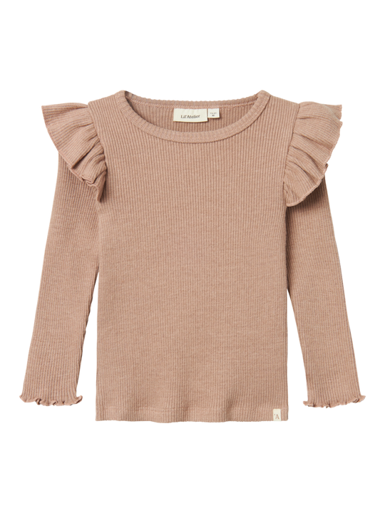 Lil' Atelier MINI SOPHIA SNI LS SLIM TOP - Rugby Tan