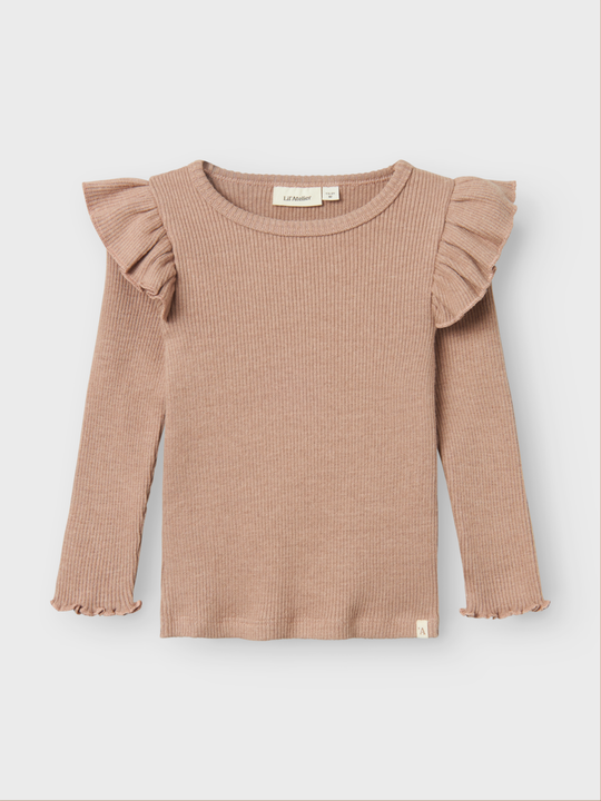 Lil' Atelier MINI SOPHIA SNI LS SLIM TOP - Rugby Tan