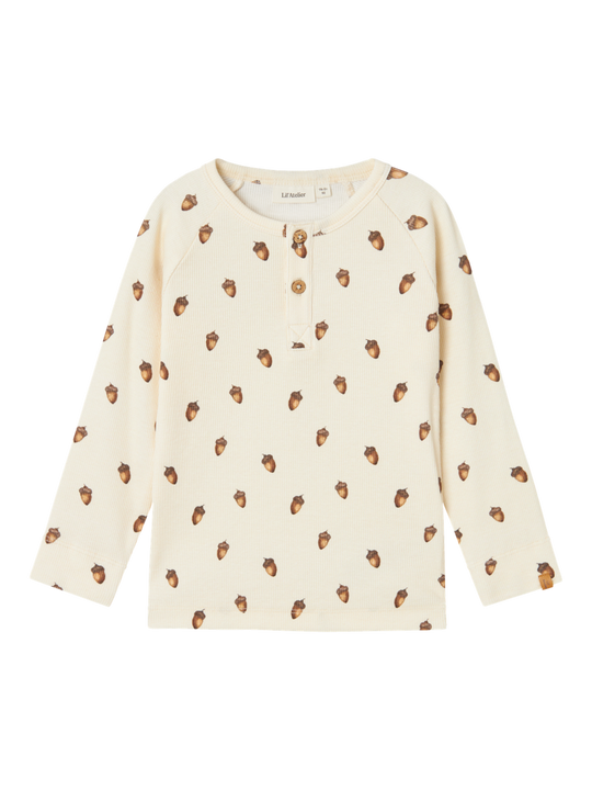 Lil' Atelier MINI GAVO ELO LS SLIM TOP - Turtledove ACORN