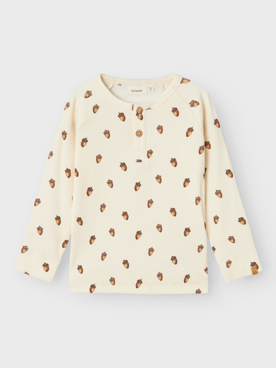 Lil' Atelier MINI GAVO ELO LS SLIM TOP - Turtledove ACORN