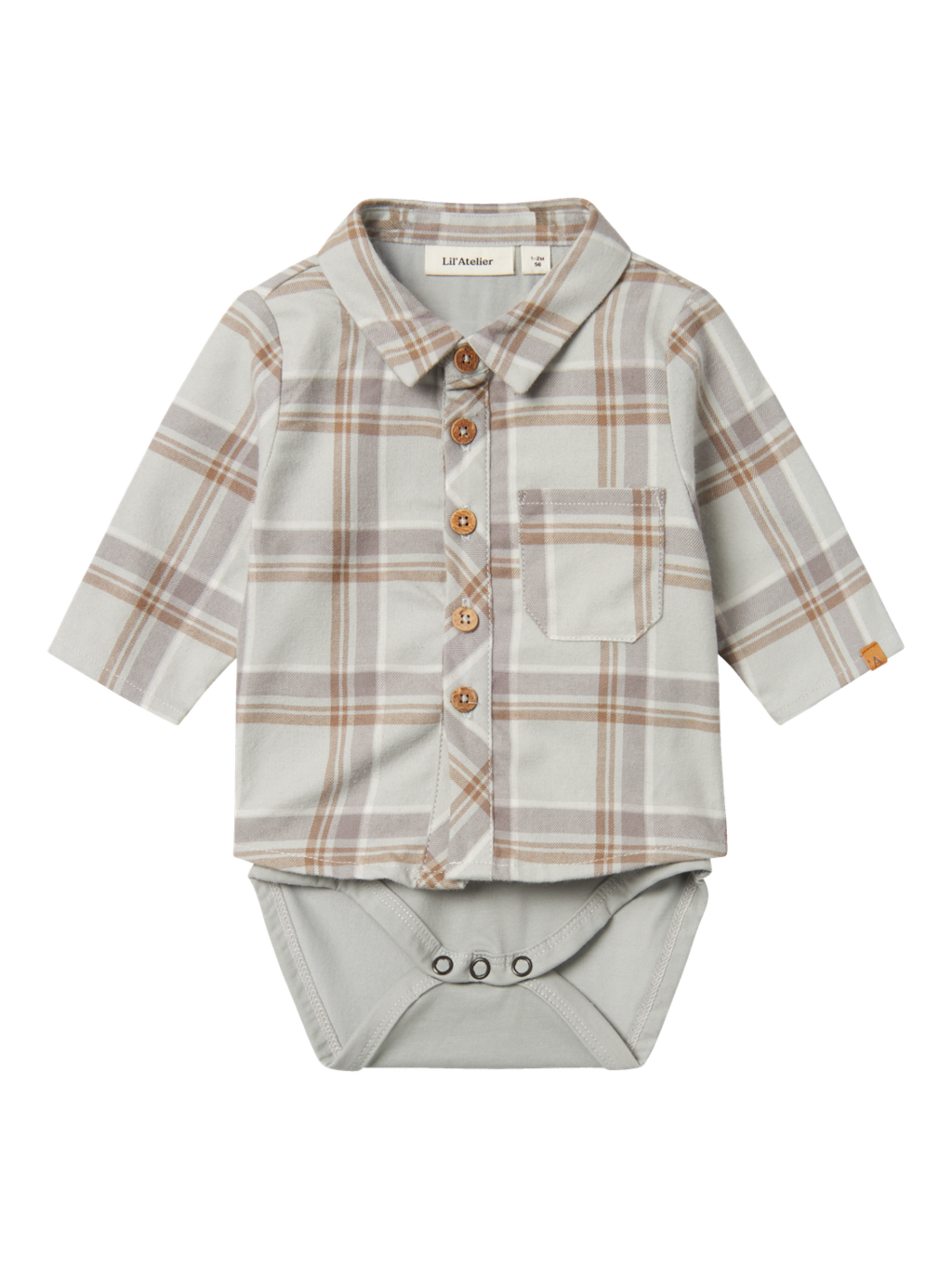 Lil' Atelier BABY SEVEN LS BOXY BODY SHIRT - Mirage Gray