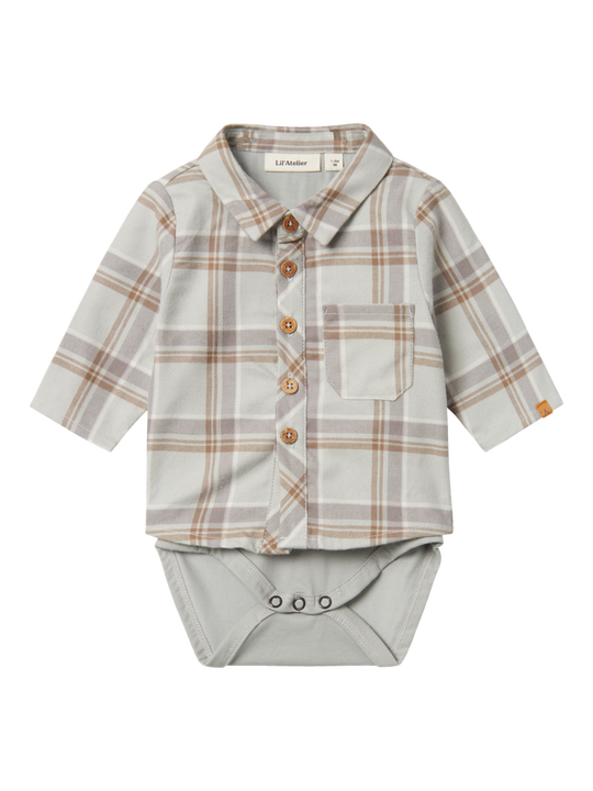 Lil' Atelier BABY SEVEN LS BOXY BODY SHIRT - Mirage Gray