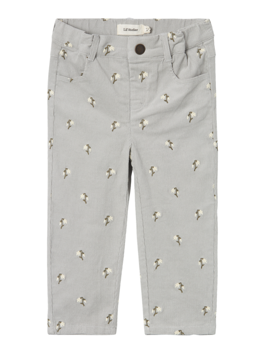 Lil' Atelier MINI BELLA BAGGY CORD PANTS - Mirage Gray