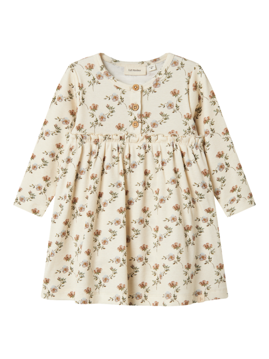 Lil' Atelier BABY GAVO ENS LS BODY DRESS - Turtledove Flowers