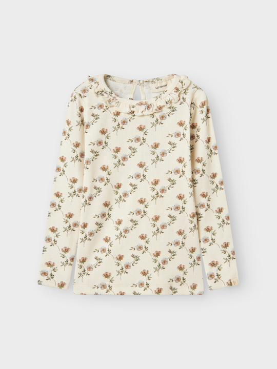 Lil' Atelier MINI GAVO ELS LS SLIM TOP - Turtledove Flowers