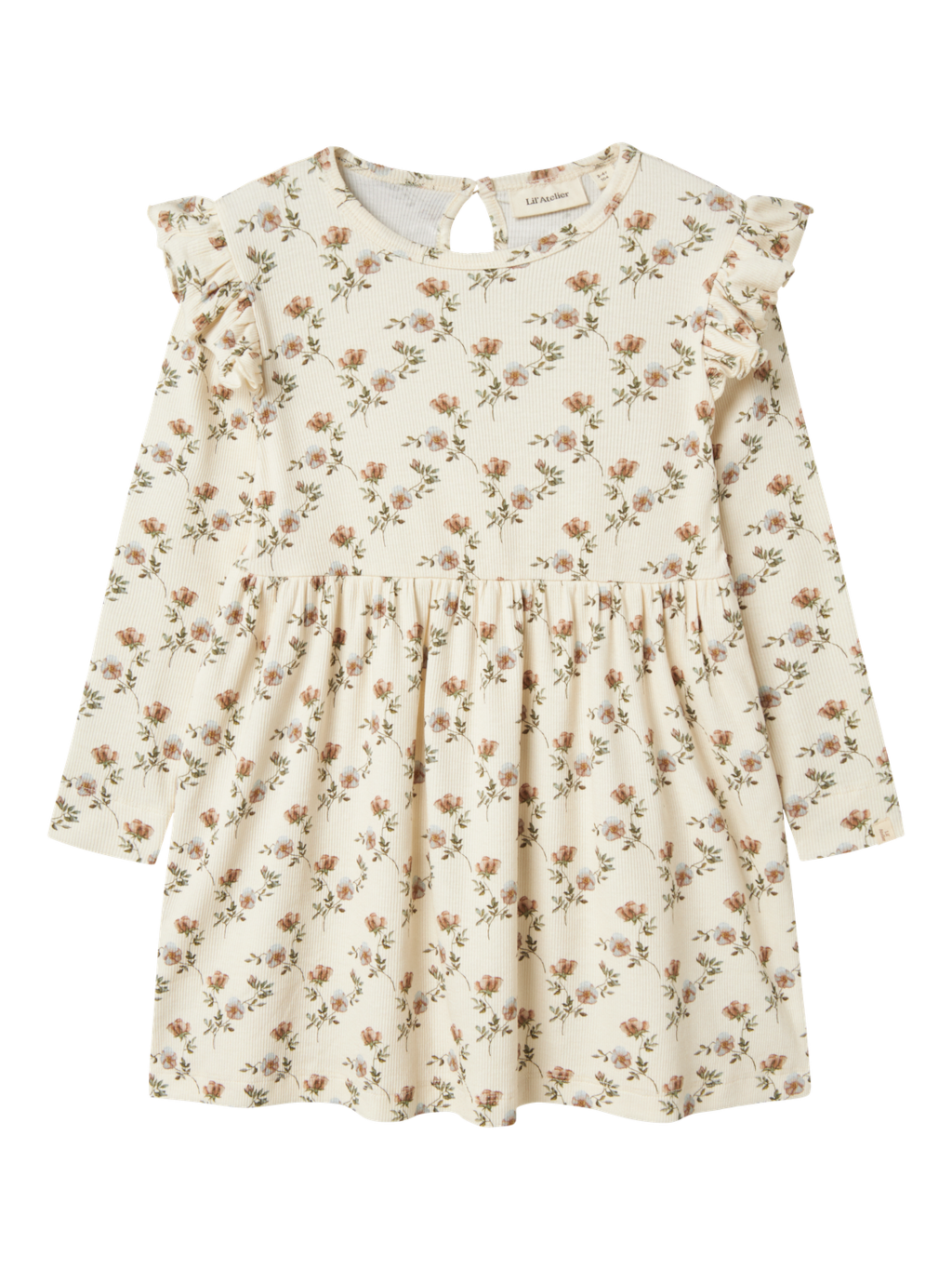 Lil' Atelier MINI GAVO ENO LS DRESS - Turtledove Flower