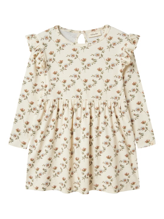 Lil' Atelier MINI GAVO ENO LS DRESS - Turtledove Flower