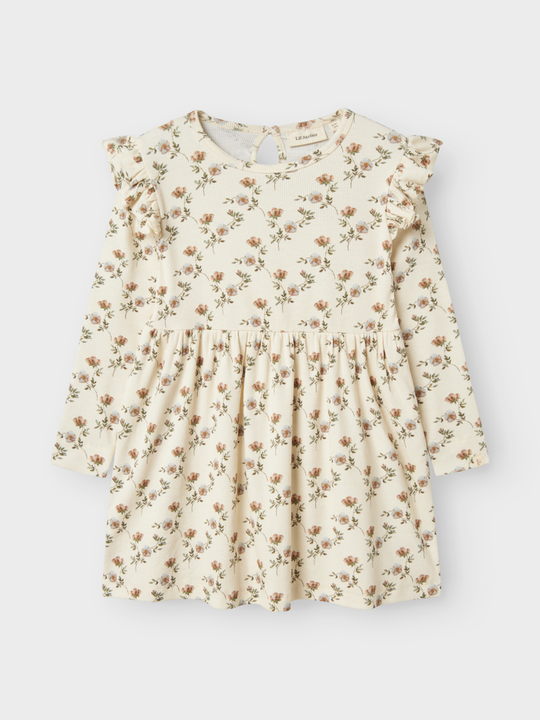 Lil' Atelier MINI GAVO ENO LS DRESS - Turtledove Flower