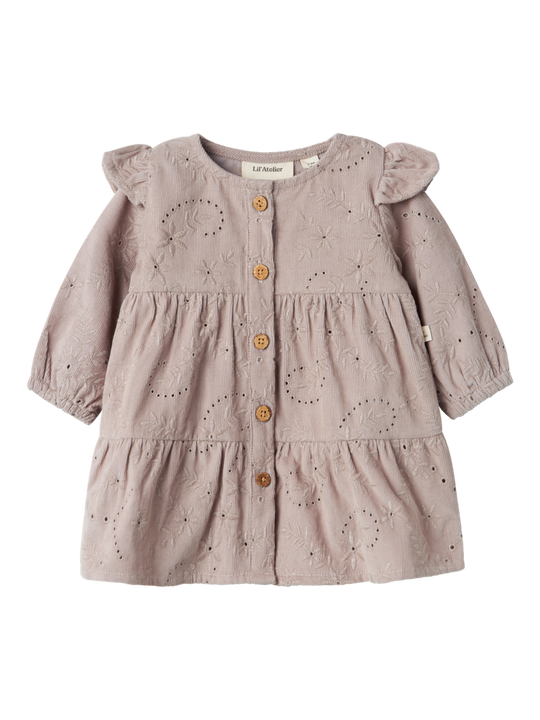 Lil' Atelier Baby BINE LS LOOSE CORD DRESS - Etherea